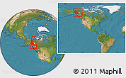 Satellite Location Map of Yukon, within the entire country