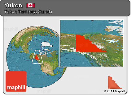 Satellite Location Map of Yukon