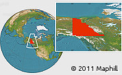 Satellite Location Map of Yukon