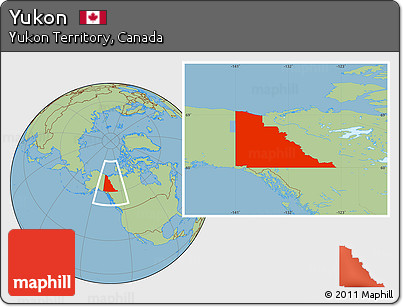 Savanna Style Location Map of Yukon