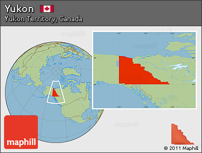 Savanna Style Location Map of Yukon