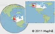Savanna Style Location Map of Yukon, highlighted country, highlighted parent region, within the entire country