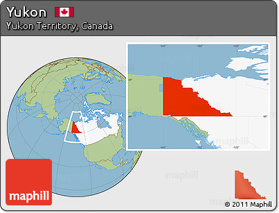 Savanna Style Location Map of Yukon, highlighted country, highlighted parent region