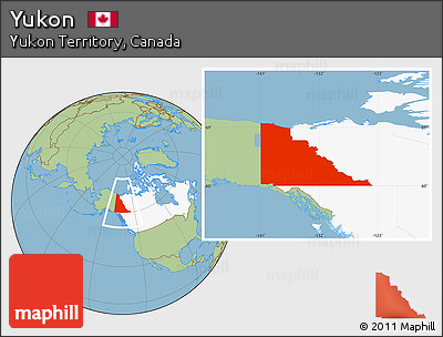 Savanna Style Location Map of Yukon, highlighted country, highlighted parent region