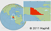 Savanna Style Location Map of Yukon, highlighted parent region