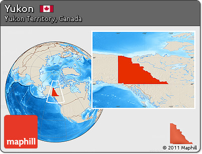 Shaded Relief Location Map of Yukon
