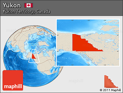 Shaded Relief Location Map of Yukon