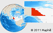 Shaded Relief Location Map of Yukon, highlighted country, highlighted parent region