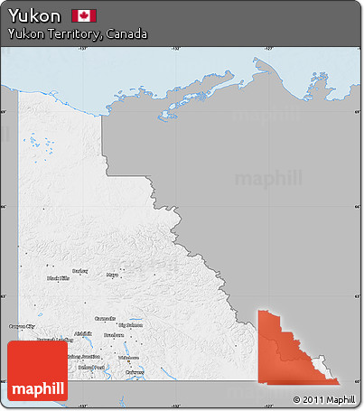 Gray Map of Yukon, single color outside