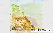 Physical Map of Yukon, lighten