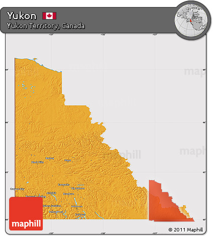 Political Map of Yukon, cropped outside
