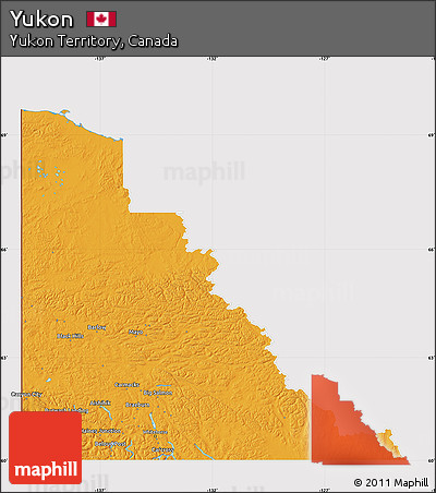 Political Map of Yukon, cropped outside