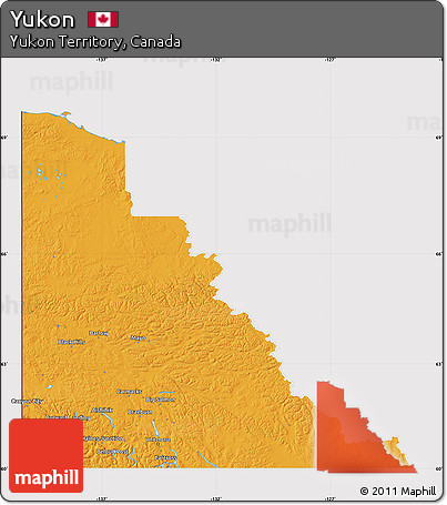 Political Map of Yukon, cropped outside