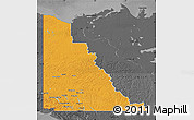 Political Map of Yukon, darken, desaturated