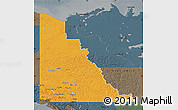 Political Map of Yukon, darken, semi-desaturated