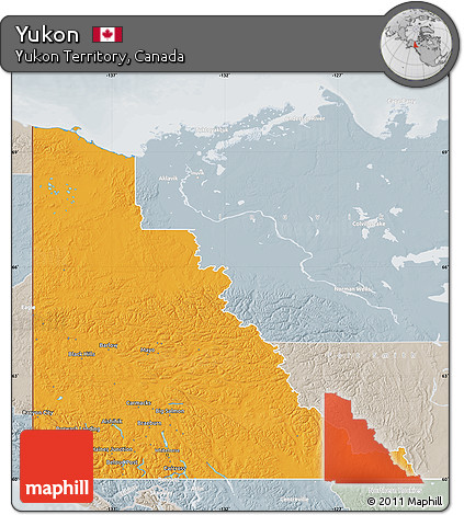 Political Map of Yukon, lighten, semi-desaturated