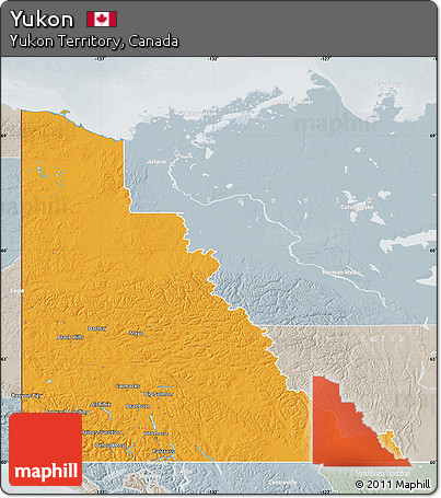 Political Map of Yukon, lighten, semi-desaturated