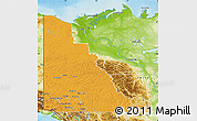 Political Map of Yukon, physical outside