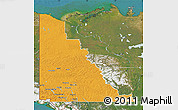 Political Map of Yukon, satellite outside