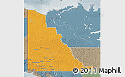 Political Map of Yukon, semi-desaturated