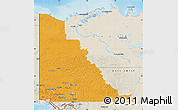Political Map of Yukon, shaded relief outside