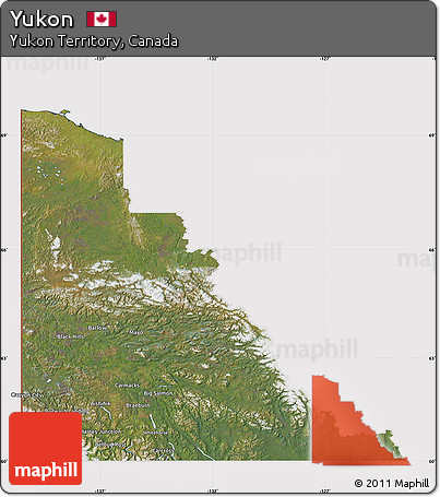 Satellite Map of Yukon, cropped outside