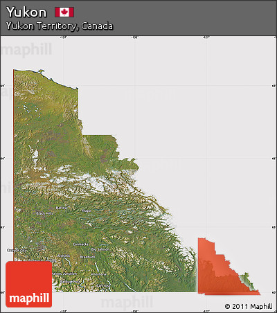 Satellite Map of Yukon, cropped outside
