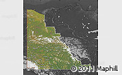 Satellite Map of Yukon, darken, desaturated