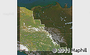 Satellite Map of Yukon, darken