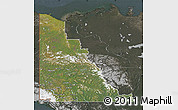 Satellite Map of Yukon, darken, semi-desaturated