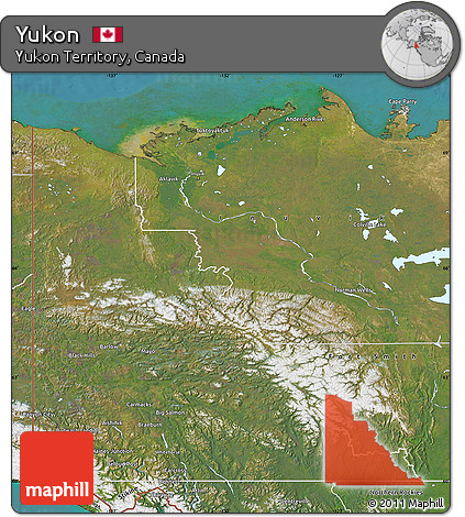 Satellite Map of Yukon