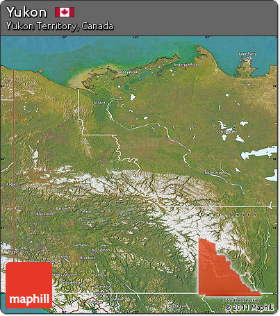 Satellite Map of Yukon
