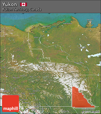 Satellite Map of Yukon