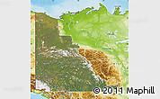 Satellite Map of Yukon, physical outside