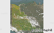 Satellite Map of Yukon, semi-desaturated