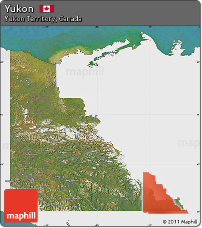 Satellite Map of Yukon, single color outside