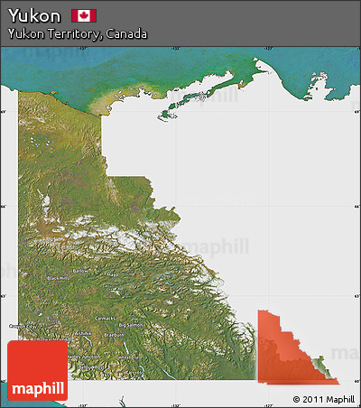 Satellite Map of Yukon, single color outside