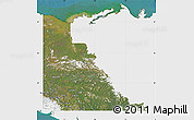 Satellite Map of Yukon, single color outside
