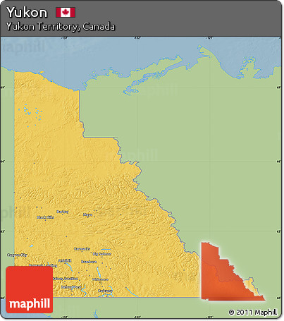 Savanna Style Map of Yukon, single color outside