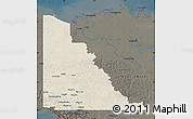 Shaded Relief Map of Yukon, darken