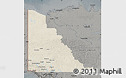 Shaded Relief Map of Yukon, darken, semi-desaturated