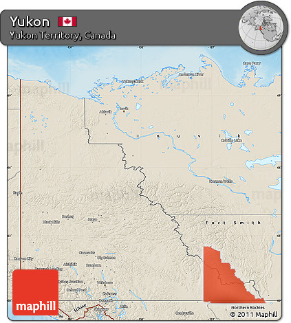Shaded Relief Map of Yukon