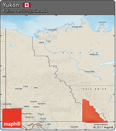 Shaded Relief Map of Yukon