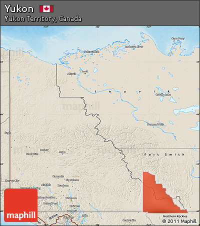 Shaded Relief Map of Yukon