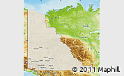 Shaded Relief Map of Yukon, physical outside
