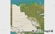Shaded Relief Map of Yukon, satellite outside