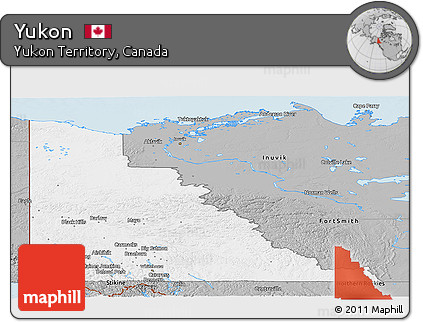 Gray Panoramic Map of Yukon