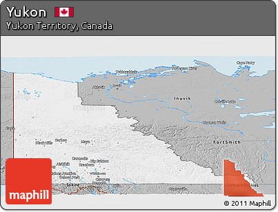 Gray Panoramic Map of Yukon