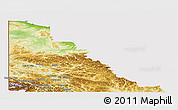Physical Panoramic Map of Yukon, cropped outside