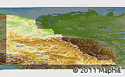 Physical Panoramic Map of Yukon, darken